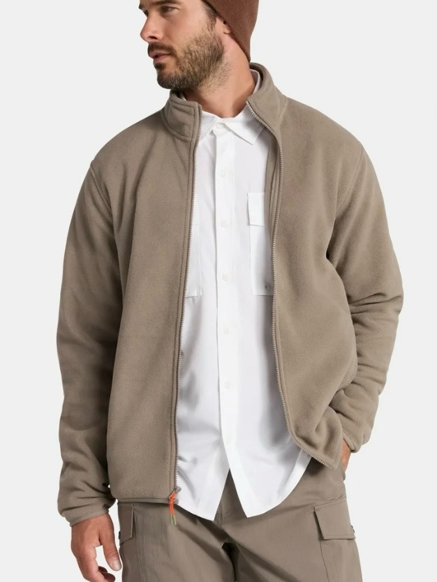 Ozark Trail Fleece Jacket Full Zip Polar Fleece Taupe Nwt